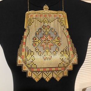 Vintage Whiting & Davis Art Deco Enamel Mesh Purse